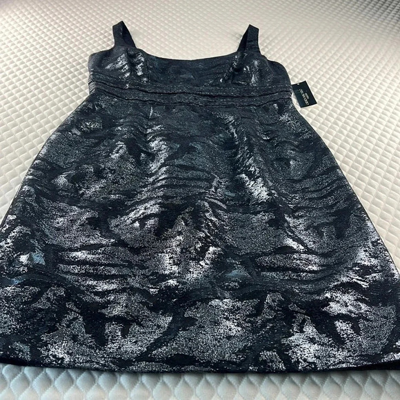 Carmen Marc Valvo Collection Wool Blend Sleeveless Metallic Jacquard Dress 6 NWT - Picture 5 of 14
